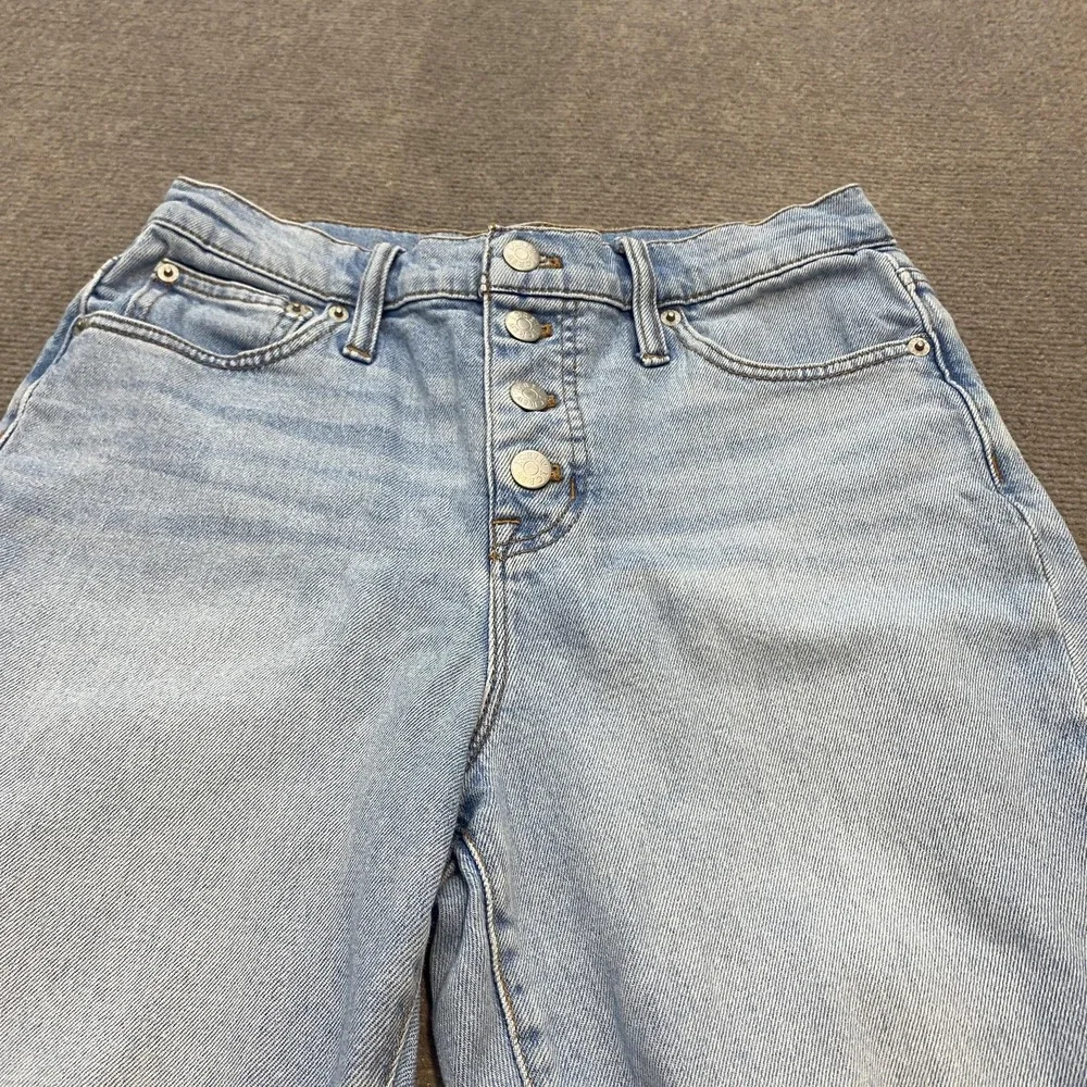 J.Crew‎ Jeans Womens 28 Light Blue 10in High-Rise Skinny Distressed Raw Hem